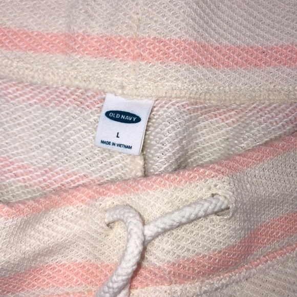 Old navy pink striped large cozy lounge shorts - Picture 2 of 4